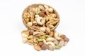 Organic mixed nuts as background, closeup. Healthy snack Royalty Free Stock Photo
