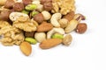 Organic mixed nuts as background, closeup. Healthy snack Royalty Free Stock Photo