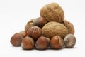 Organic mixed nuts on a white background Royalty Free Stock Photo
