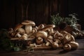 Organic mushrooms edible. Generate Ai