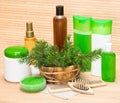 Organic and natural cosmetic products and accessories for hair care Royalty Free Stock Photo