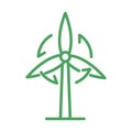 organic natural, eolic energy wind turbine renewable green line style Royalty Free Stock Photo