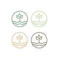 Organic Natural Farming Vector Logo