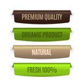 Organic natural labels. Eco banners template. Vector bio badges set for concept guarantee ecology product