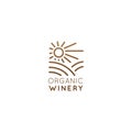 Organic Natural Winery or Wineyard, Quality Label or Badge for a Production Pachage or Bottle Royalty Free Stock Photo