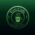 Organic Nature Cafe: Vector Illustration and Logo Design with Eco-Friendly Elements of Coffee, Tea.