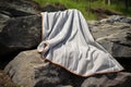 organic outlawed throw on a stone surface Royalty Free Stock Photo