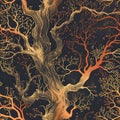 organic pattern inspired by the intricate web of roots that sprawl beneath the forest floor. AI Generated