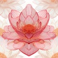 Organic pattern inspired by the radiant symmetry of a blooming lotus flower. AI Generated