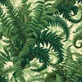 organic pattern that mirrors the intricate formations of ferns as they unfurl from tight coils. AI Generated Royalty Free Stock Photo