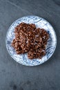 Organic peanut butter & Chocolate No Bake Cookies on a stone cutting board Royalty Free Stock Photo