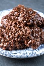 Organic peanut butter & Chocolate No Bake Cookies on a stone cutting board Royalty Free Stock Photo