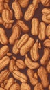 Organic Peanut Nuts Vertical Background Illustration.