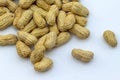 organic peanuts in shell, isolated on white background. Royalty Free Stock Photo