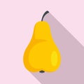 Organic pear icon, flat style