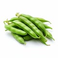 Organic Green Beans: Fresh, Isolated Pods In Matte Photo Style