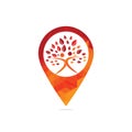 Organic people map point shape concept logo.