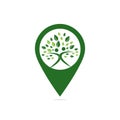 Organic people map point shape concept logo.