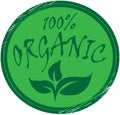 Organic,100 percent Green Organic Stamp