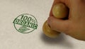 100 percent organic stamp Royalty Free Stock Photo