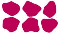 Organic Pink blobs irregular shape. Abstract fluid shapes vector set, simple water forms.