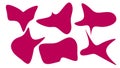 Organic Pink blobs irregular shape. Abstract fluid shapes vector set, simple water forms.