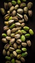 Organic Pistachio Nuts Vertical Background. Royalty Free Stock Photo