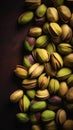 Organic Pistachio Nuts Vertical Background. Royalty Free Stock Photo