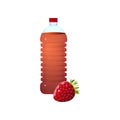 Organic plastic bottle of fresh eco strawberry vinegar Royalty Free Stock Photo