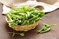 Organic pods green peas Royalty Free Stock Photo