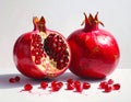Organic Pomegranate Fruit On White Background Royalty Free Stock Photo