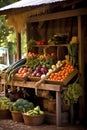 organic produce stand at a farmers market Royalty Free Stock Photo