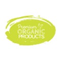 Organic product badge, vintage label with hand drawn lettering Natural cosmetics. Royalty Free Stock Photo