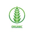Organic product - concept business logo design. Nature food sign. Vector illustration.