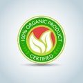 `100% Organic Product` Eco logo template, bio label with retro vintage design. Vector format. Royalty Free Stock Photo