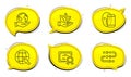 Organic product, Face biometrics and Methodology icons set. Internet sign. Vector