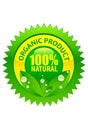 Organic product label 100% natural