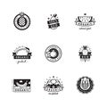 Organic product logo vector set. Hipster and vintage design.