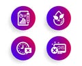 Organic product, Report document and Time icons set. Reject access sign. Leaf, Growth chart, Remove alarm. Vector