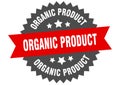 organic product sign. organic product round isolated ribbon label. Royalty Free Stock Photo