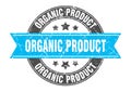 organic product round stamp with ribbon. label sign Royalty Free Stock Photo