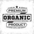 Organic product vintage label Royalty Free Stock Photo