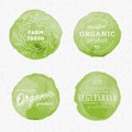 Organic products watercolor badges