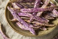 Organic Purple Dragon Tongue Beans Royalty Free Stock Photo