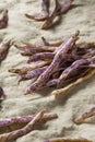 Organic Purple Dragon Tongue Beans Royalty Free Stock Photo