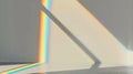 Organic Rainbow Overlay: Diagonal Shadow and Light on White Wall for Photos and Mockups Royalty Free Stock Photo