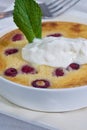 Organic raspberry clafoutis Royalty Free Stock Photo