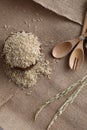 Organic raw brown rice in close up Royalty Free Stock Photo