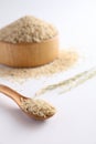 Organic raw brown rice in close up Royalty Free Stock Photo