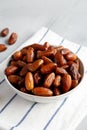 Organic Raw Date Fruit in a Bowl, side view Royalty Free Stock Photo